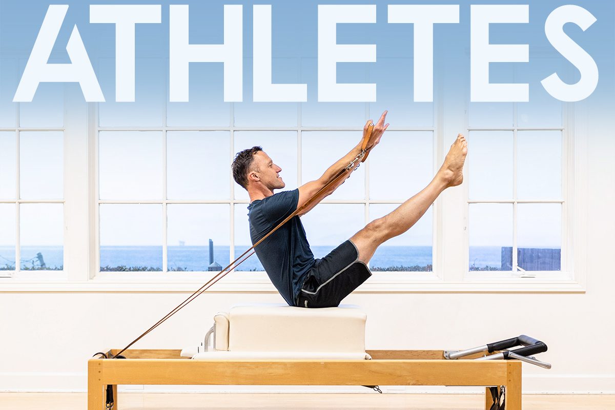 Pilates studio apparatus set up for an athletic conditioning session.