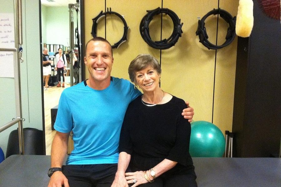 Jamie Isaac with his teacher, Lolita San Miguel.
